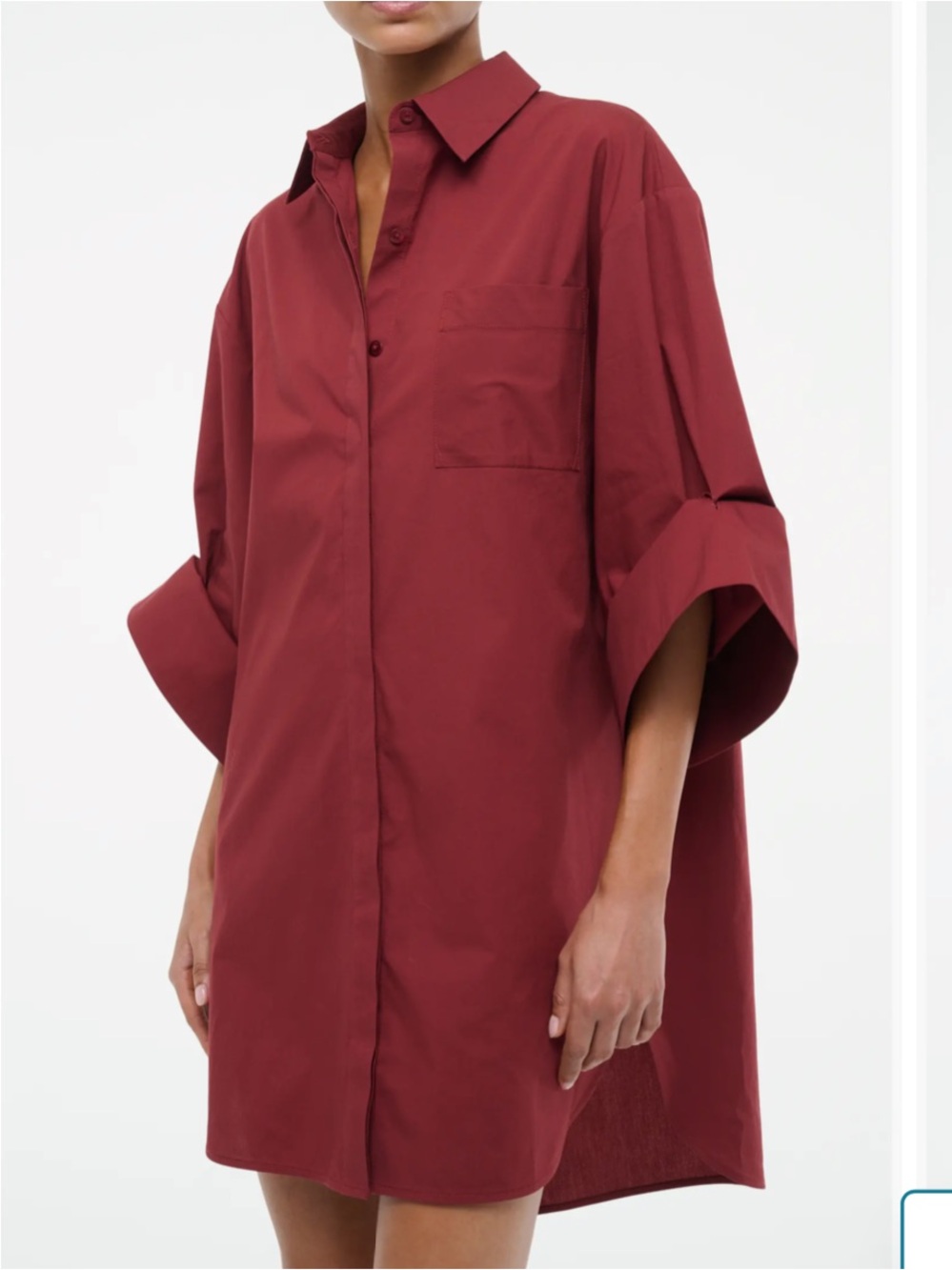 STAUD ‘Nico’ Button-Down Sangría shirt dress size small - Picture 5 of 5